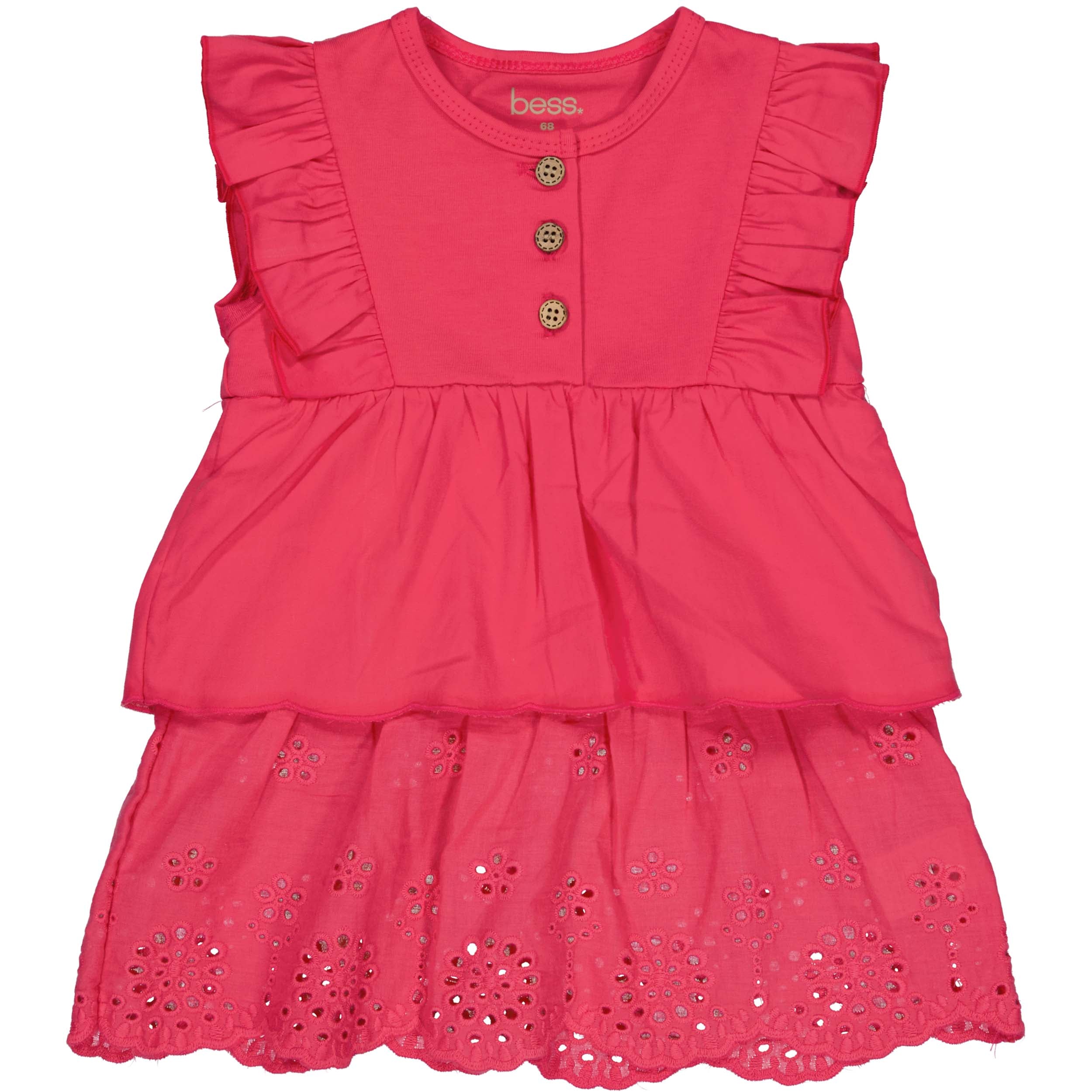 Bess | Dress Woven Embroidery | Strawberry Pink