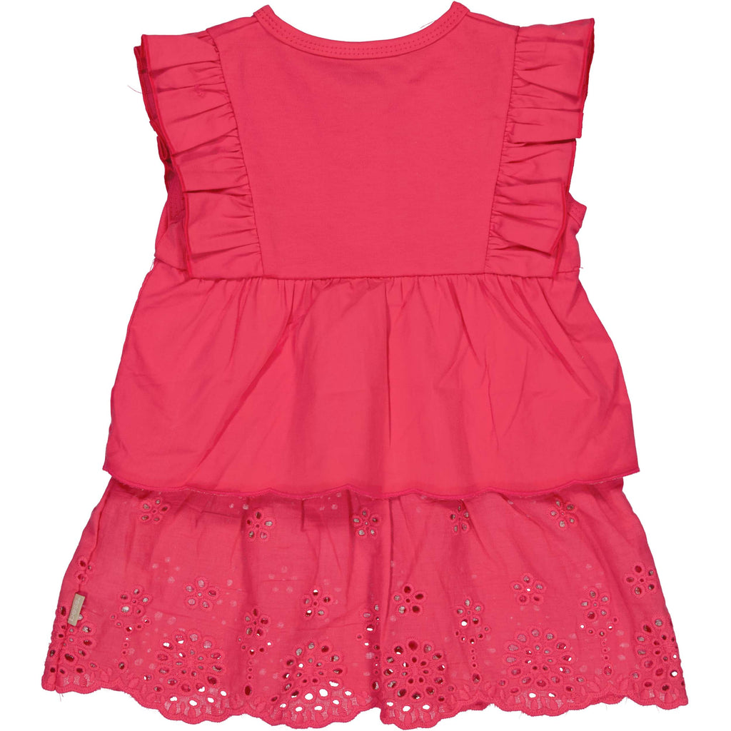 Bess | Dress Woven Embroidery | Strawberry Pink