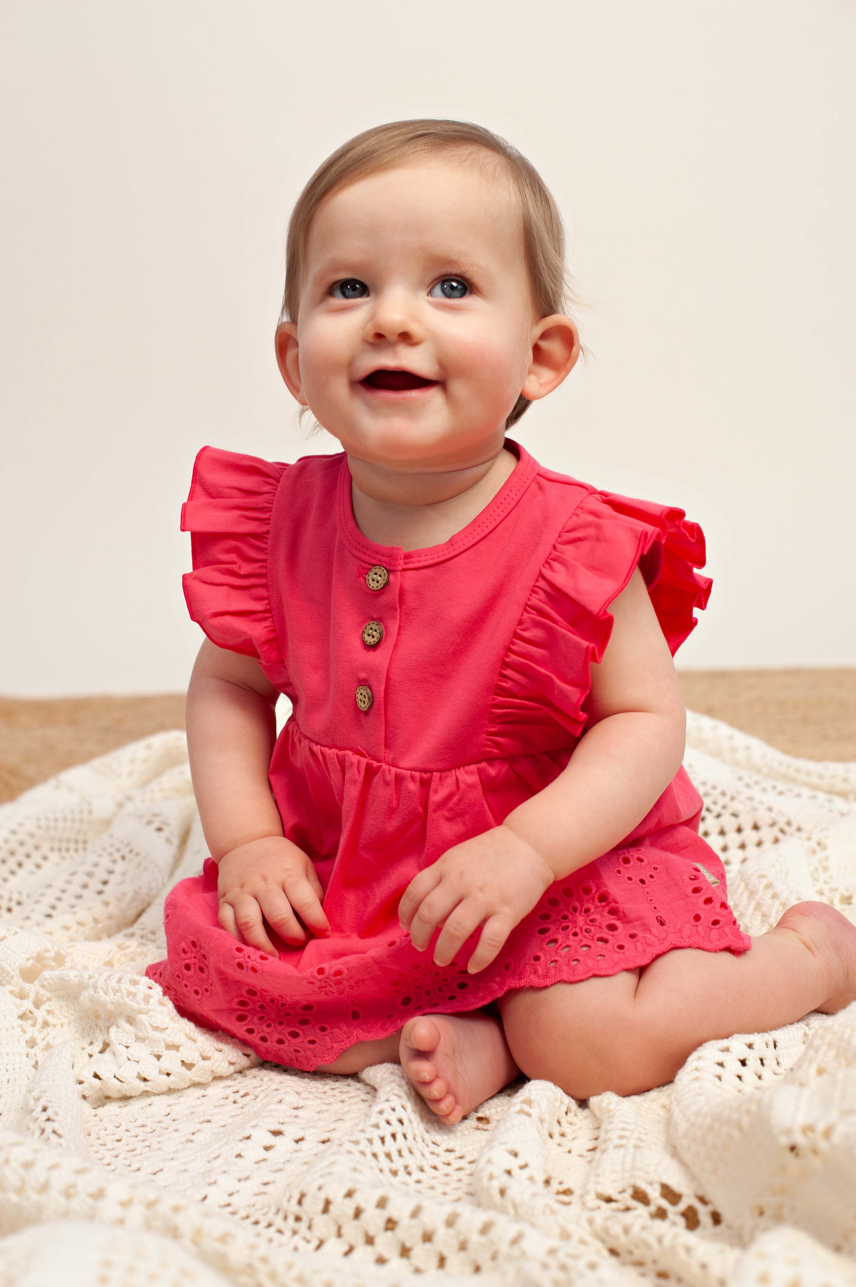 Bess | Dress Woven Embroidery | Strawberry Pink