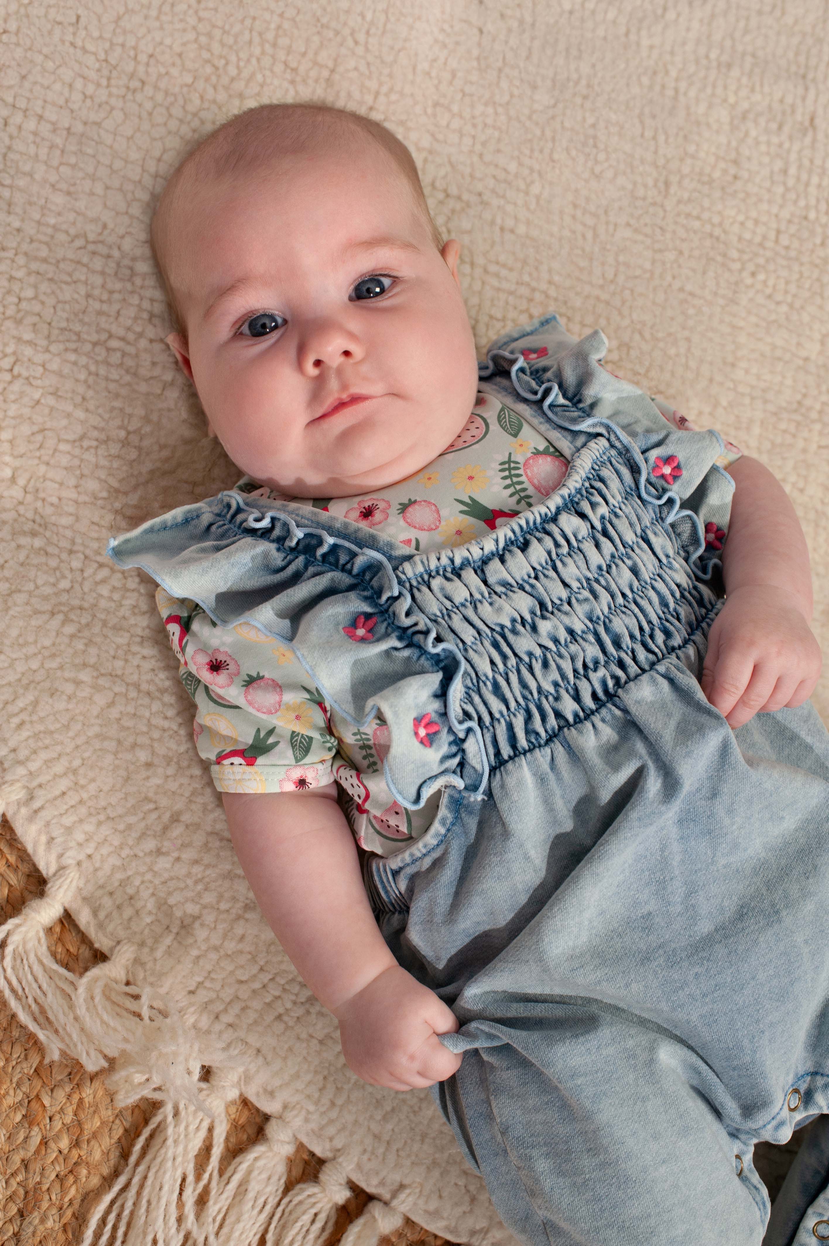Bess | Salopette Jog Denim | Flowers