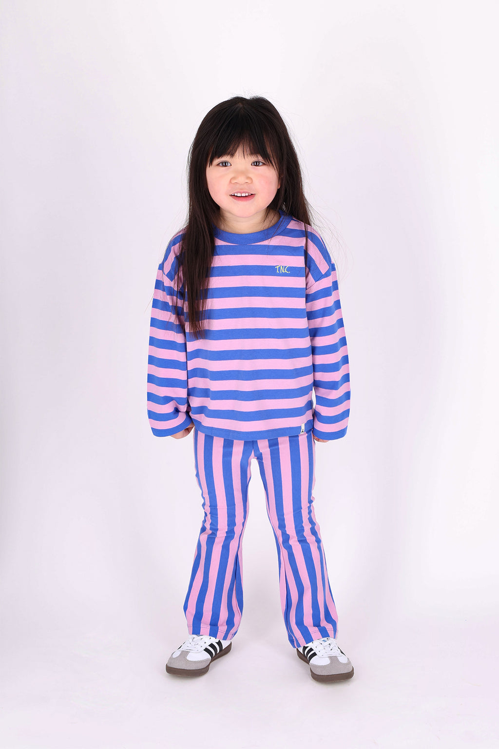 The New Chapter | Flared Pants Nena | Blue Pink Stripes