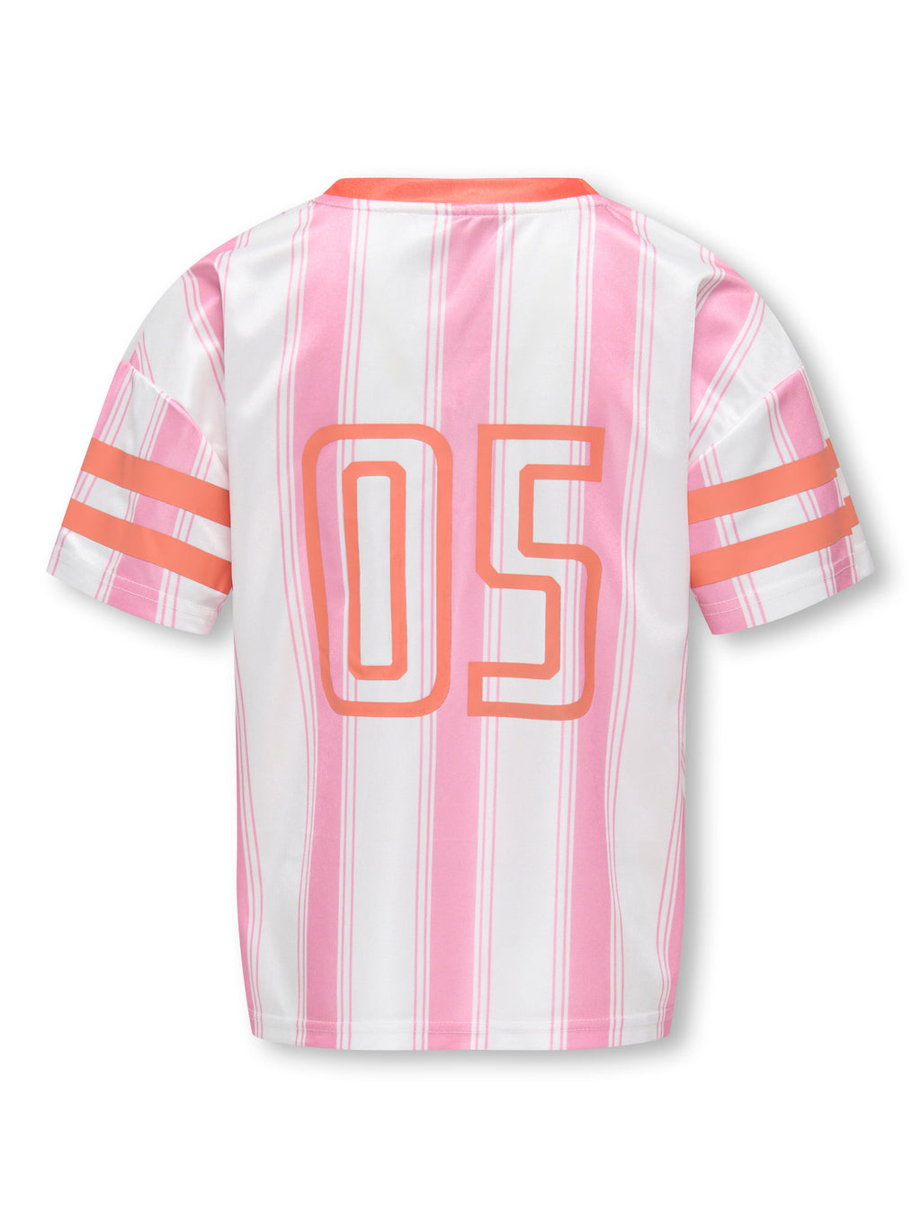 Kids Only | Koglula Sporty Top | Bright White Begonia Pink Stripes/Tigerlily Letters