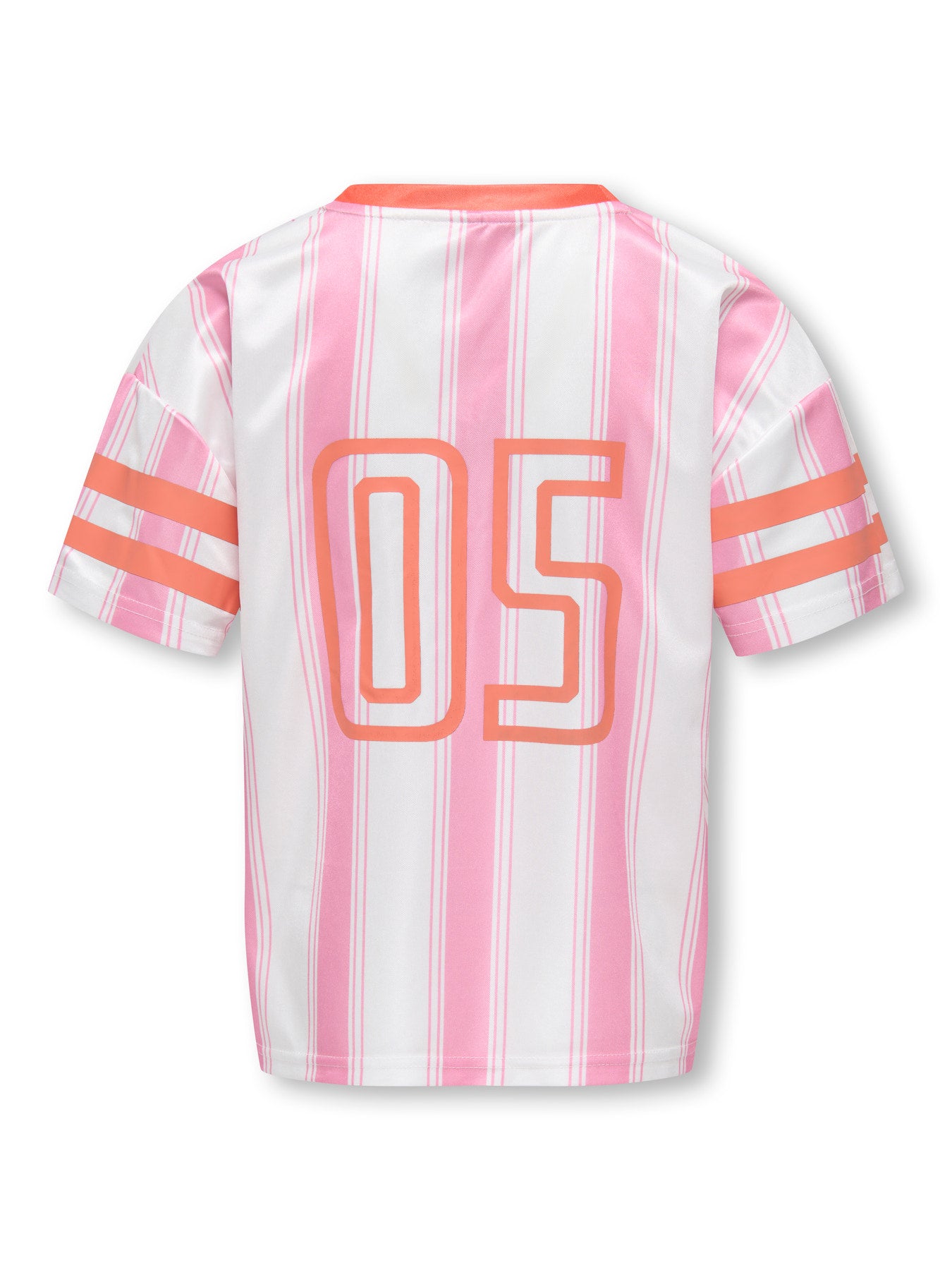 Kids Only | Koglula Sporty Top | Bright White Begonia Pink Stripes/Tigerlily Letters