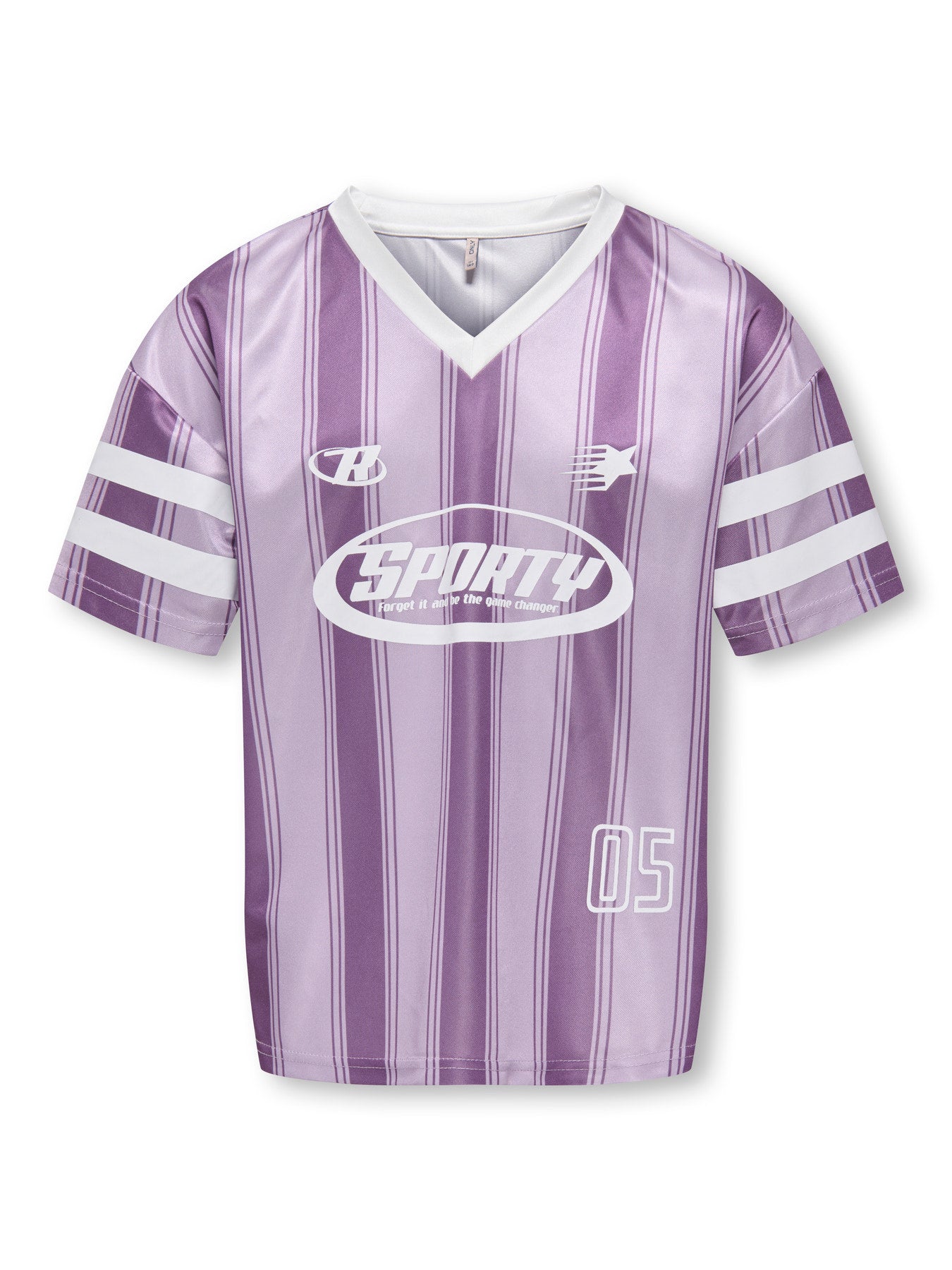 Kids Only | Koglula Sporty Top | Lilac Breeze Crushed Grape Stripes/White Letters