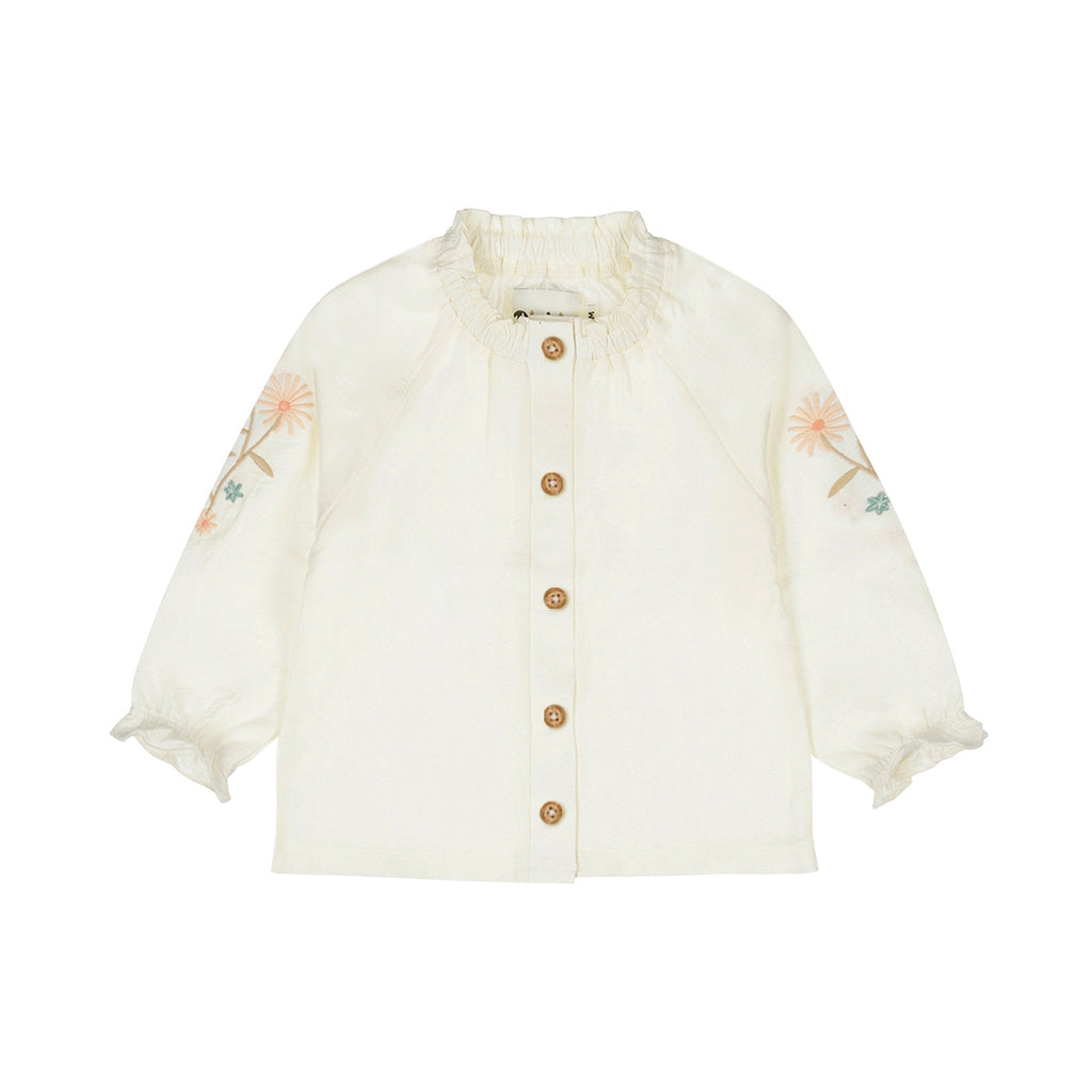 Dirkje | Girls Blouse | Sand Broderie