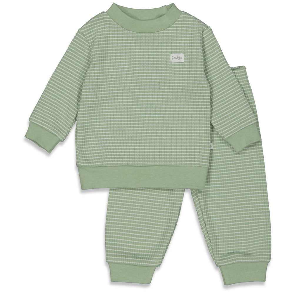 Feetje | Wafelpyjama | Green Melange